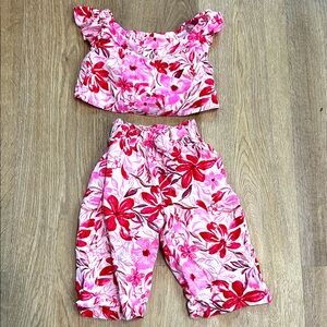 B.Tween Baby Pink Floral 2-Piece Set |Size 12 months